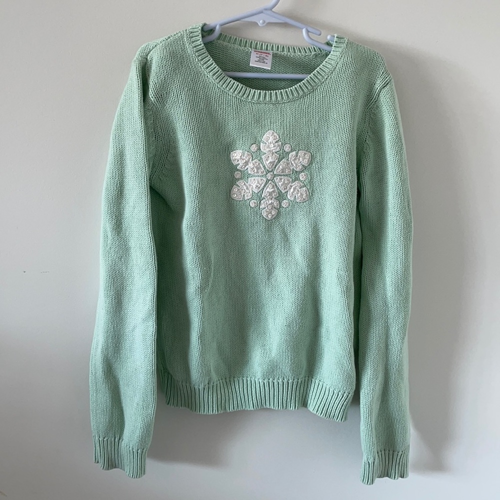 Gymboree Girls’ Mint Snowflake Sweater
